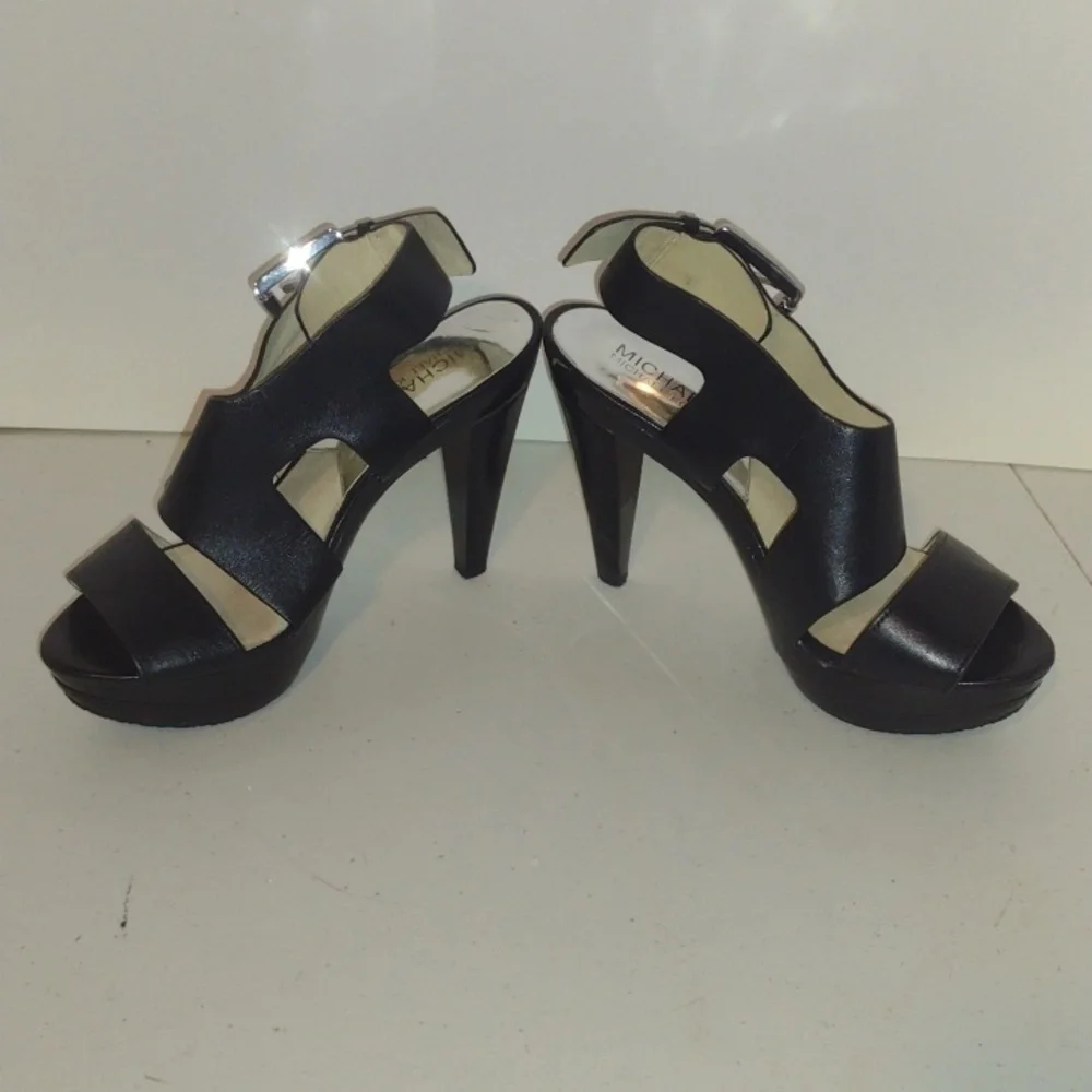 Michael Michael Kors Black Chunky Stiletto High Heels size 6 leather